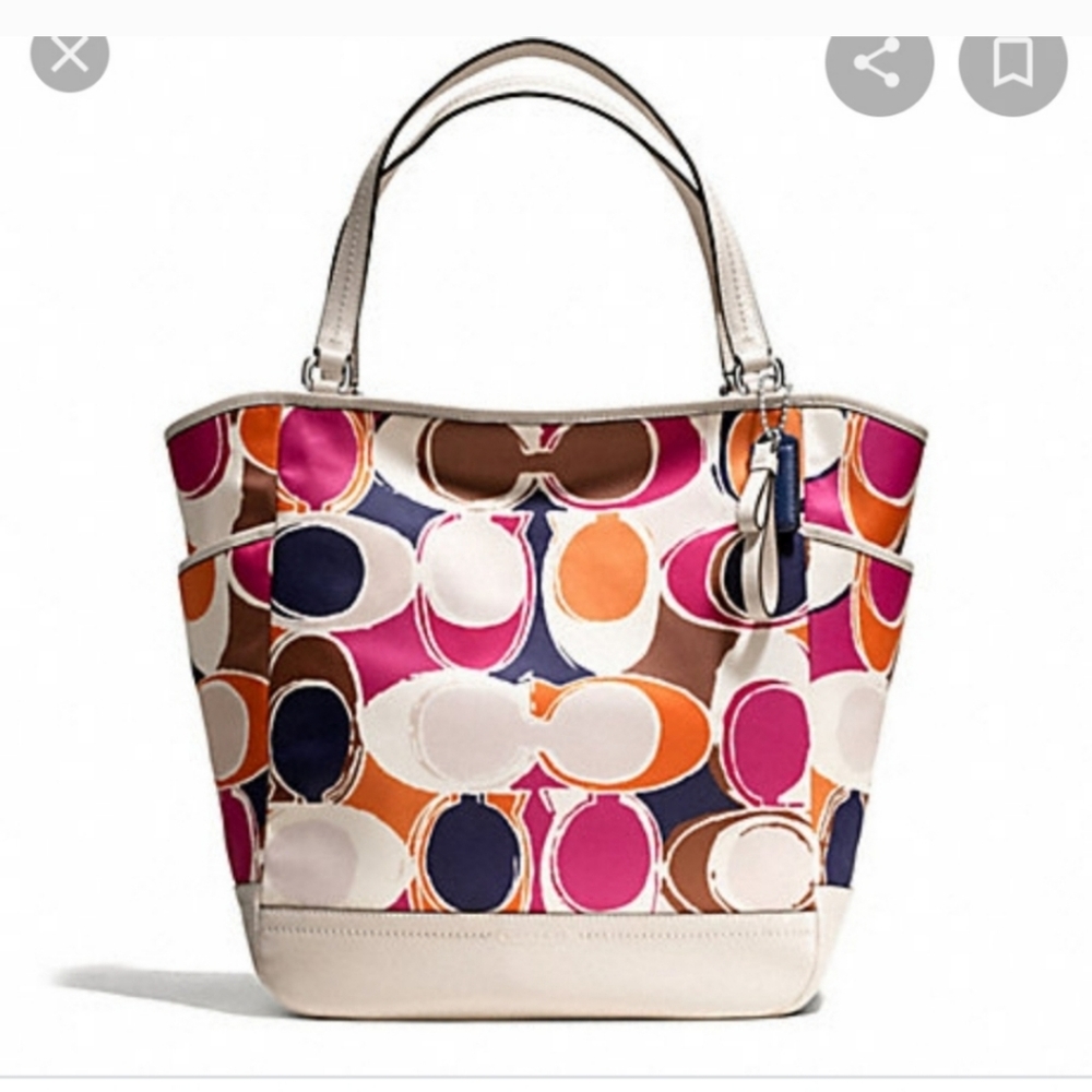 NWT COACH PARK HAND DRAWN COLLECTIBLE POPPY TOTE 🔥🔥 🔥🔥
